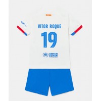 Stroje piłkarskie Barcelona Vitor Roque #19 Koszulka Wyjazdowej dla dzieci 2023-24 Krótki Rękaw (+ szorty)